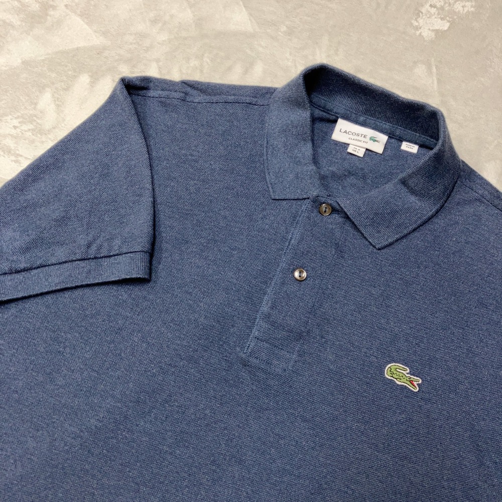 Lacoste Classic Polo Shirt Men's 5 / XL Blue Tennis Prep Summer Pique Cotton